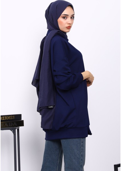 Lacivert Yaka Detaylı Modal Tunik fırsatları