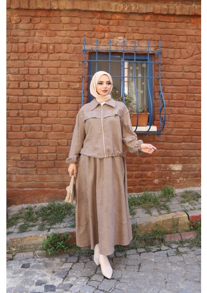 Fermuarlı Etekli Süet Takım fiyatları