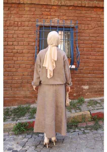 Fermuarlı Etekli Süet Takım indirimleri