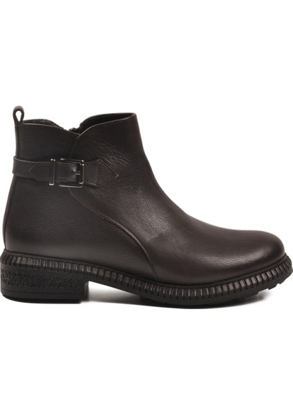 Kahve Hakiki Deri Kaymaz Taban Kadın Bot Premium 20913-1 Z fiyatları