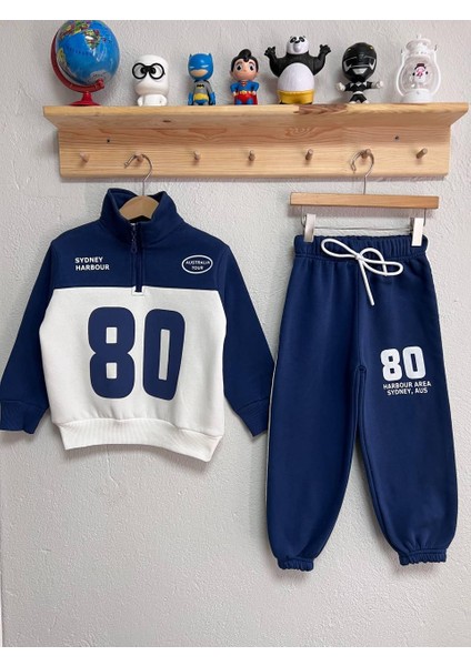 Detaylı Fermuarlı 3 Iplik Şardonlu Erkek Çocuk Takım