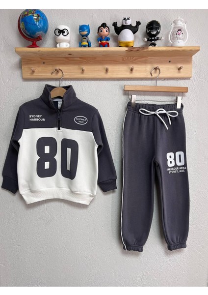 Detaylı Fermuarlı 3 Iplik Şardonlu Erkek Çocuk Takım