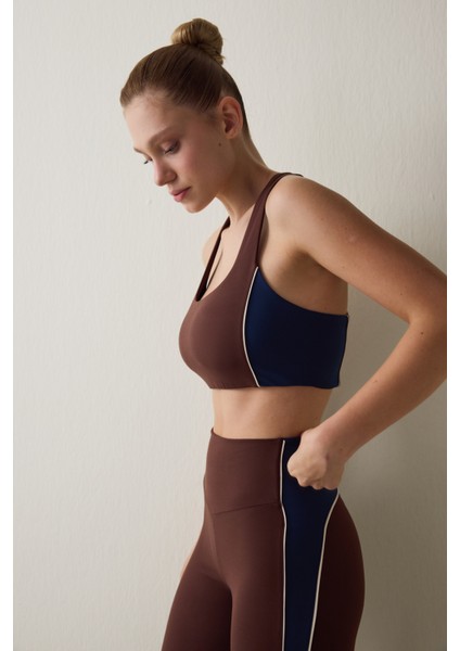 Kahverengi Orta Destek Join Spor Sütyeni