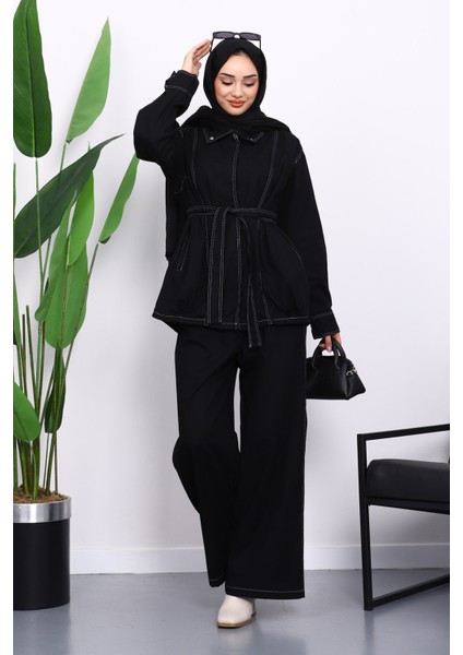 Siyah Çıtçıtlı Ceket Pantolonlu Gabardin Takım fiyatları