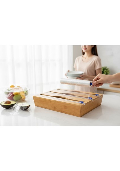 Bambu Ekmeklik Ekmek Dolabı - Streç Flim Folyoluk Tuzluk Karaberlik 4 Lü Set fiyatları