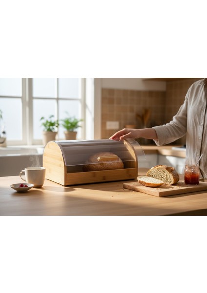 Bambu Ekmeklik Ekmek Dolabı - Streç Flim Folyoluk Tuzluk Karaberlik 4 Lü Set modelleri