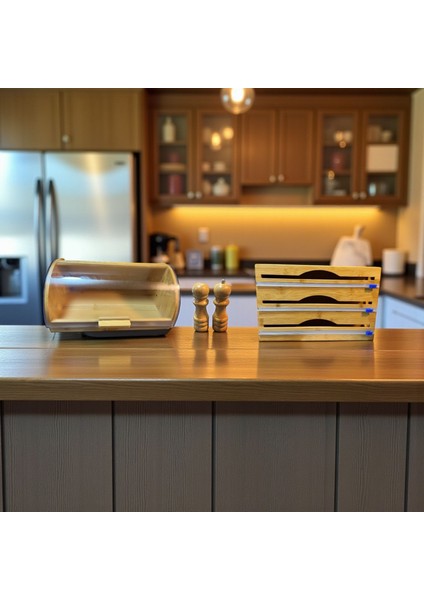 Bambu Ekmeklik Ekmek Dolabı - Streç Flim Folyoluk Tuzluk Karaberlik 4 Lü Set fırsatları