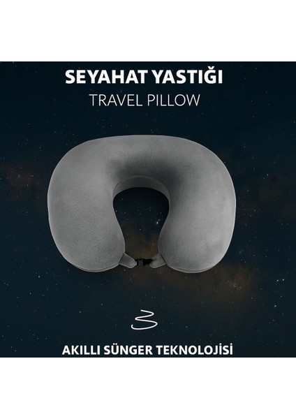 Visco, Seyahat, Boyun, Yastığı, Rahat, Uyku,siyah. Kadifemsi