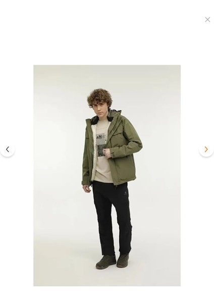 Prıme 3pr Haki Su Itici Rüzgar Geçirmez Mont+Yelek Çiftli Takım Erkek Mont