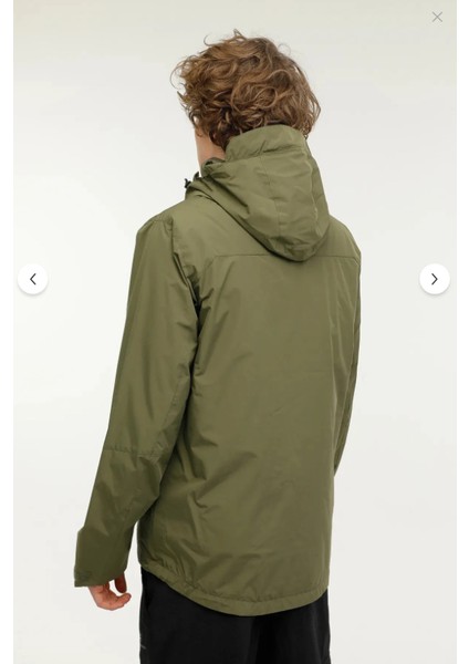 Prıme 3pr Haki Su Itici Rüzgar Geçirmez Mont+Yelek Çiftli Takım Erkek Mont