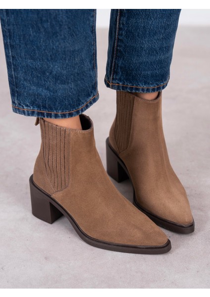 Fidra Camel Süet Hakiki Deri Kadın Bot