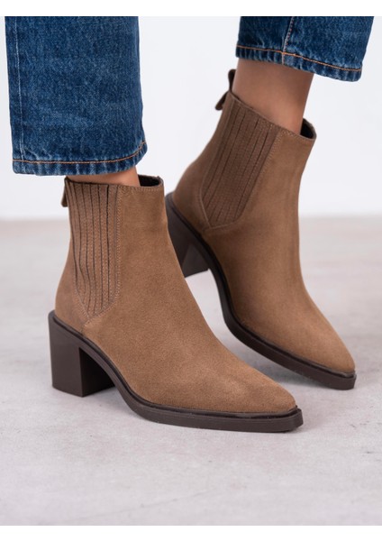 Fidra Camel Süet Hakiki Deri Kadın Bot modelleri