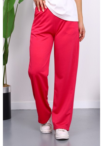Fuşya Bel Lastikli İki İplik Palazzo Eşofman Alt fiyatları