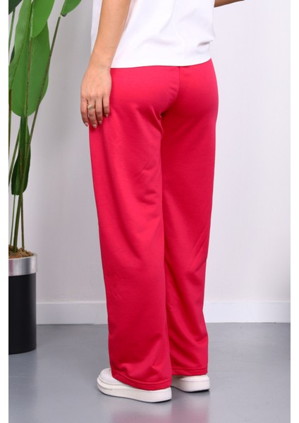 Fuşya Bel Lastikli İki İplik Palazzo Eşofman Alt fırsatları