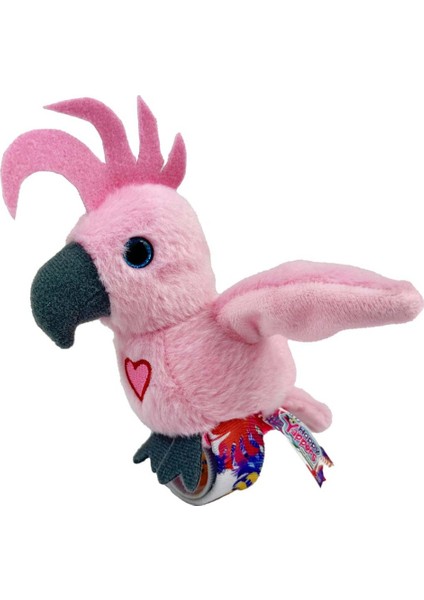 Peluş Ses Tekrarlı Hayvan Bileklik Aksesuar - Pembe Papağan (Lisinya)