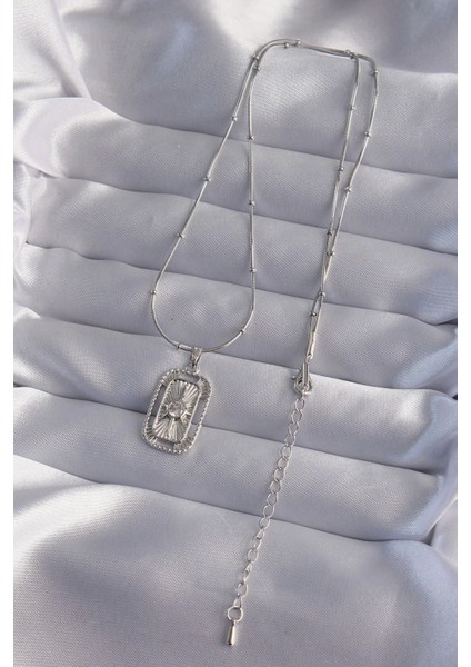 Bfs 316L Çelik Zincir Gümüş Renk Zirkon Taşlı Tarot Kolye fiyatları