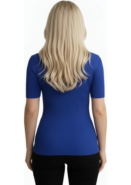 Kadın Kısa Kollu Triko Bluz