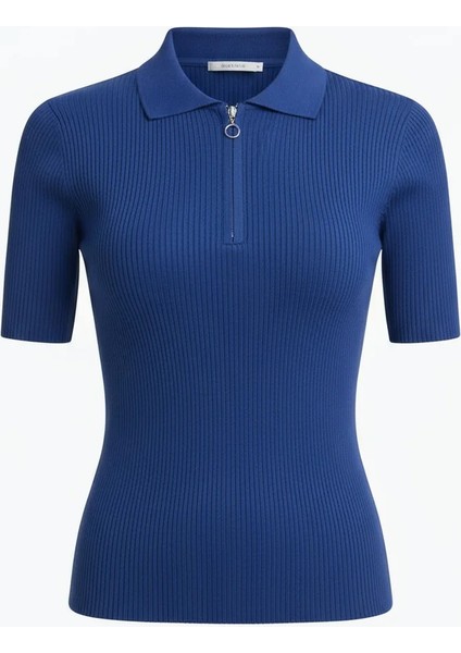 Kadın Kısa Kollu Triko Bluz