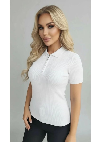 Kadın Kısa Kollu Triko Bluz fırsatları