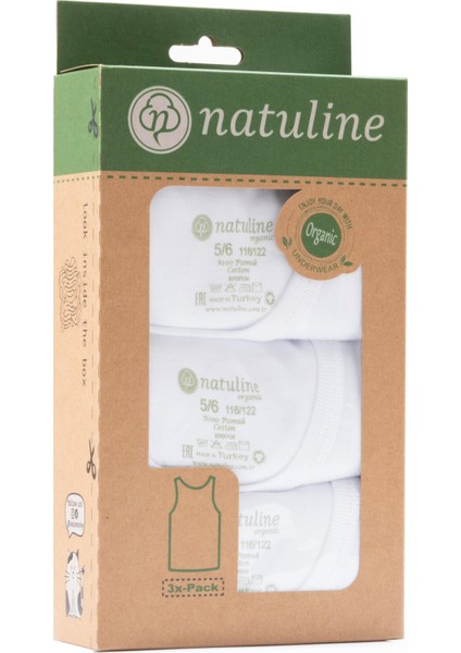 Kız Çocuk Organik Pamuklu Ribana Kroşatalı Atlet 3'lü Paket