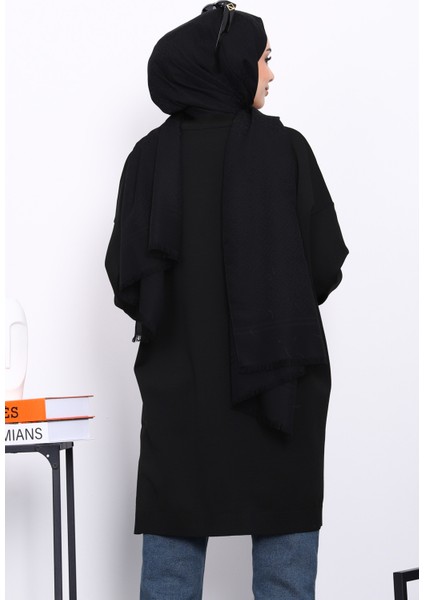 Siyah Soğuk İplik Merserize Triko Tunik fırsatları