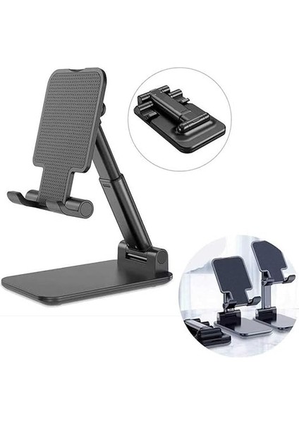 Masaüstü Telefon Tutucu Stant Masaüstü Tablet Tutacak Şarj Standı, Siyah indirimleri
