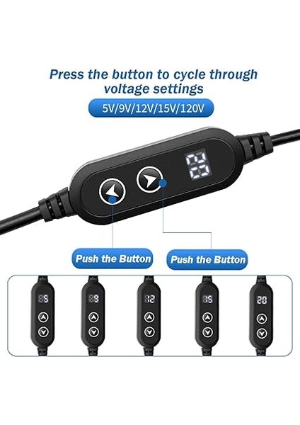 Dc'ye Adaptör Kablosu, 5V 9V 12V 15V 20V Ayarlanabilir Gerilim, Açma/kapama Anahtarlı Tip C Fiş Kablosu Adaptörü, Yönlendirici/dizüstü Bilgisayar/dizüstü Bilgisayar/usb Hub/daha Fazlası Için 28 fırsatları