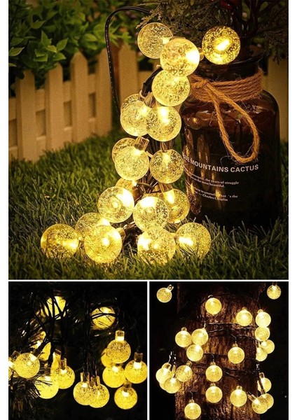 7 Metre 50 Top LED Solar Bahçe Aydınlatma – Güneş Enerjili Dış Mekan Dekoratif Işık Zinciri