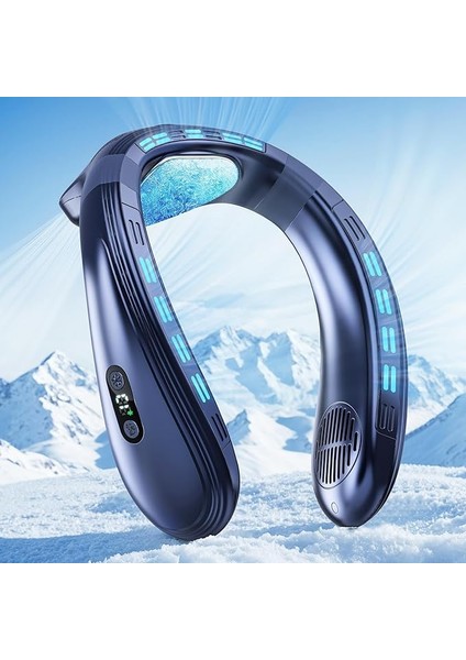 Boyun Klima Taşınabilir, Soğuk Havayı Üfleyen, 360° Yukarı-Aşağı Hava Akımı Boyun Fanları, Tüm Vücut Için 6000MAH Soğutma Boyun Fanı, Dış Mekan/ofis/seyahat Için Giyilebilir Fan