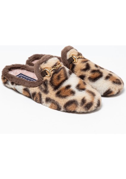 Kadın Terlik/ Panduf ( Ev ) ANAI146-MK Macarena Leopardo Camel modelleri