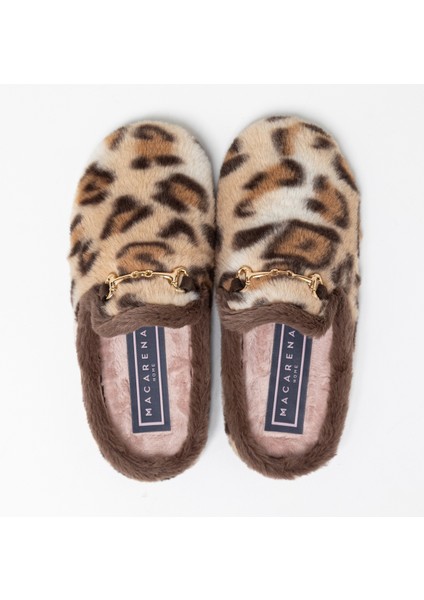 Kadın Terlik/ Panduf ( Ev ) ANAI146-MK Macarena Leopardo Camel