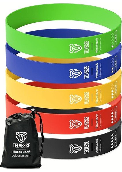 Farklı Direnç Çantalı Latex Pilates Aerobik Egzersiz Squat Lastiği Loop Bant Kapalı Uç Ton