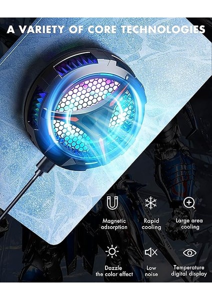 iPad Soğutucu,ıpad/yüzey Pro/samsung Tab Için Manyetik Tablet Soğutucu,buhar Güverte Için Uyumlu,mobil Oyun Için Sıcaklık Göstergeli Evrensel Radyatör,tiktok Canlı Akış modelleri