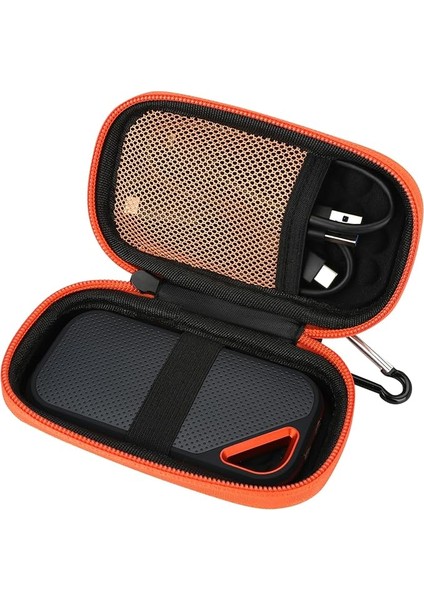 Sandisk Extreme Pro/sandisk Extreme Taşınabilir SSD Harici SSD Için Sert Kılıf 128 GB 500 GB 1 Tb 2 Tb Koruyucu Saklama Seyahat Çantası Çanta Kılıf (Turuncu)