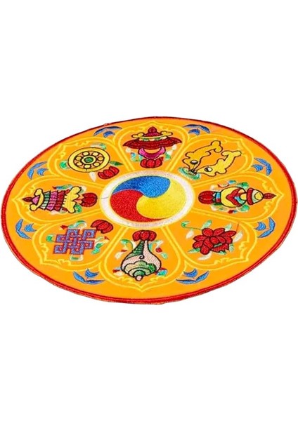 Tibet Tarzı Buddha Kasesi Yastığı Nakışlı Mat Hafif ve Taşınabilir Budizm Temalı Için Uygun Rahat ve Pratik Kullanım