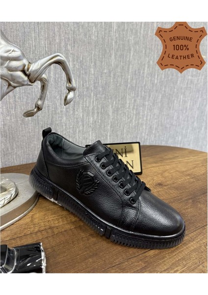 Erkek Hakiki Deri Extra Ortopedik Günlük Klasik Ayakkabı - Siyah - 41