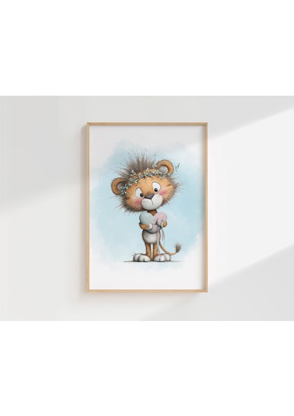 Sevimli Hayvanlar Temalı Isimli 3'lü Çocuk Odası Dekoratif Poster Seti - Çerçevesiz modelleri