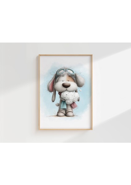 Sevimli Hayvanlar Temalı Isimli 3'lü Çocuk Odası Dekoratif Poster Seti - Çerçevesiz fırsatları