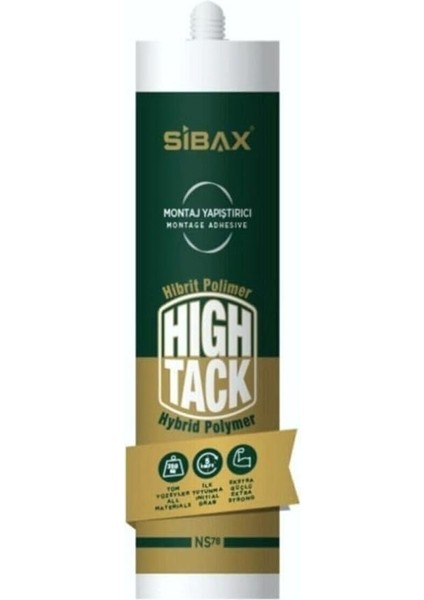 Sibax NS78 Hibrit High-Tack Montaj - Korniş Yapıştırıcısı 290 ml Beyaz