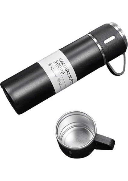 Polham 500ML Paslanmaz Çelik Bardaklı Termos Çift Katmanlı Termos Bardak Mug Araç Kahve Çay El Termosu