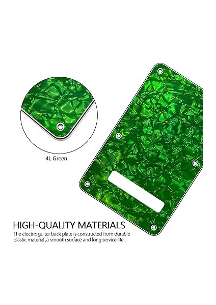 Guitar Back Plate Compatible With Strat/stratocaster Tremolo Cavity Cover, Tremolo Cover With Pickguard Featuring 6 Screws(Green) modelleri