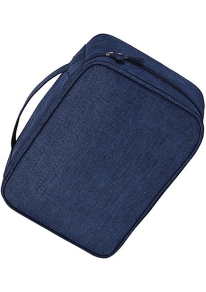 Organizatör Seyahat Çantası Fermuar Tasarımı Çok Fonksiyonlu Kablo Aksesuarları Depolama Çantası Kablo Kablosu Şarj Cihazı Sabit Kulaklık Güç Bankası (Black) (Koyu Mavi) fırsatları