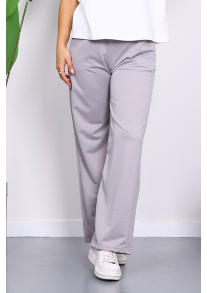 Gri Bel Lastikli İki İplik Palazzo Eşofman Alt fiyatları