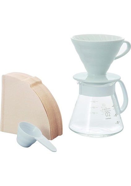 V60 02 Seramik Kahve Demleme Seti “beyaz”