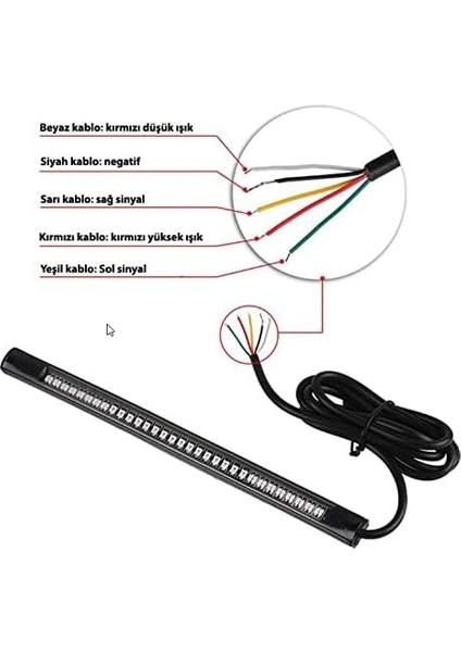 LED Stop Sinyal Çubuk Esnek Katlanabilir Yapıştırmalı modelleri