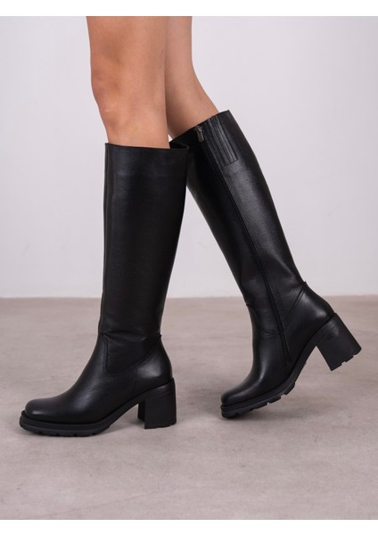 Como Siyah Hakiki Deri Kadın Çizme modelleri