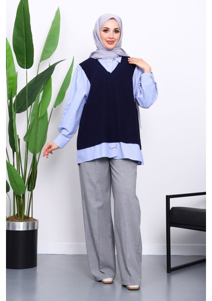 Lacivert Triko Garnili Gömlek fiyatları