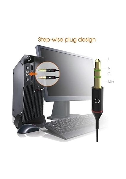 Girişli Kulaklığı Bilgisayara Bağlama, Kulaklık ve Mikrofon Ayırıcı, 1 Dişi 2 Ekek 3.5mm Jak Mikrofonlu Kulaklık Ayırıcı, Çevirici Aux 3.5mm Stereo Dişi x 2 Stereo Erkek Kulaklık Ayırıcı fırsatları