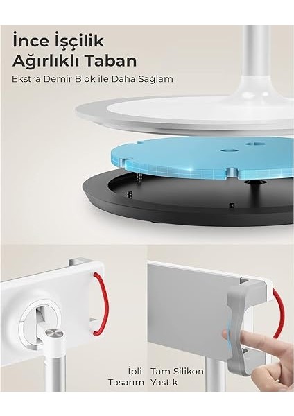 Saiji S3E 360° Ayarlanabilir Tablet ve Telefon Tutucu Stand Gri indirimleri