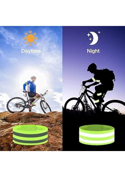 Yansıtıcılı Reflektörlü Kol ve Ayak Bandı, Reflektif Yüksek Görünürlüklü Reflektör Bant Emniyet Bilekliği Bisiklet, Yürüyüş, Motosiklet Sürme Veya Koşu Binicilik Için 2 Adet (Asorti) fiyatları